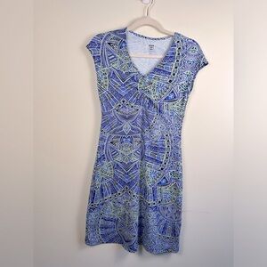 Title 9 Dress Blue Geometric Print Athletic Comfort Stretch Size XS